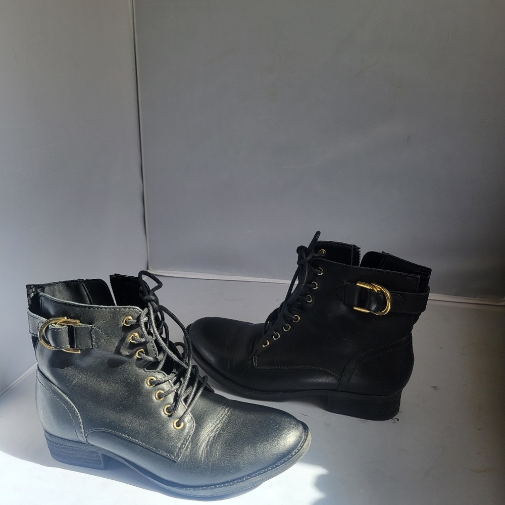 Aldo Lace Up Ankle Leather Boots Size 9 - Picture 1 of 6